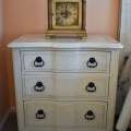 F27. Pair of Bassett Furniture three drawer bachelor chests/nightstands. 34"h x 33"w x 21"d 